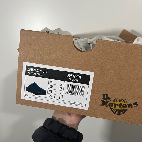 Dr. Martens Zebzag Suede Casual Slingback Platform Mules in Neptune Blue Sz 8 - Picture 5 of 7